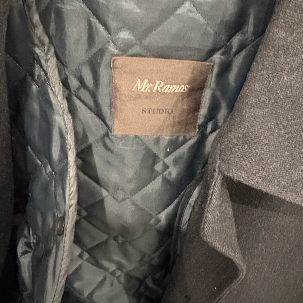 Mr. Ramos Men's Wool Gray Coat Size S/M Euro 48 View 2